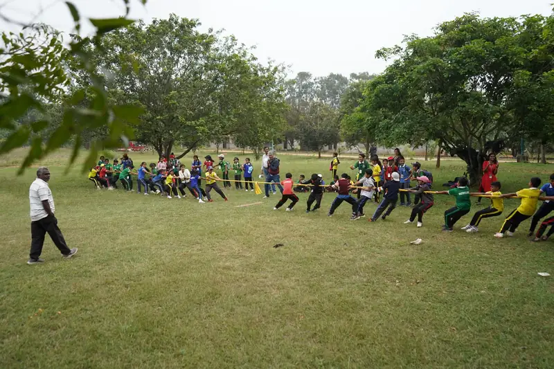 Mysuru ADDA field moment 2 — students mid-activity during an outdoor program